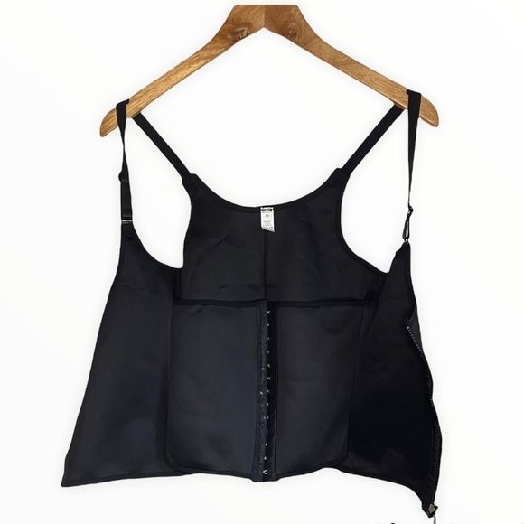 Black Trainer Corset Body Shaper Underbust Cinchers Sweat Tank Adjustable Straps - Picture 2 of 8